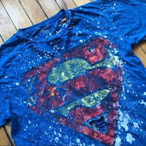 ▫️r e s t y l e d || thin blue cut Superman tee▫️